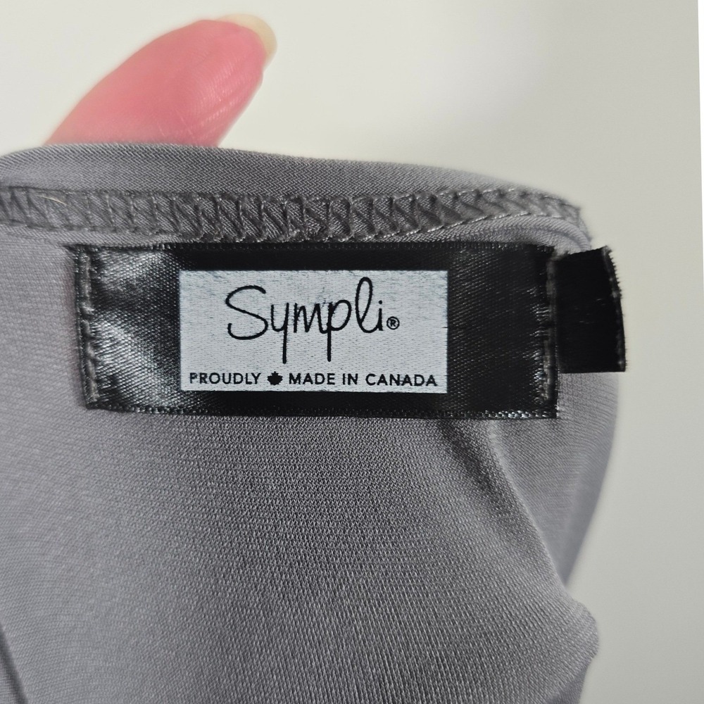 Sympli Asymmetric Tunic Top Womens 10 Gray 3/4 Sleeve Hem Pocket Lagenlook - Picture 3 of 7